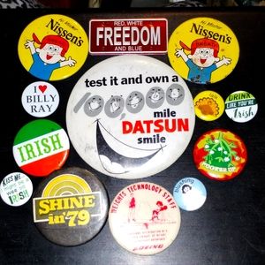 Huge lot of collectible vintage pinback buttons